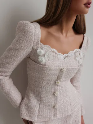 Pearl Bouclé Peplum Set