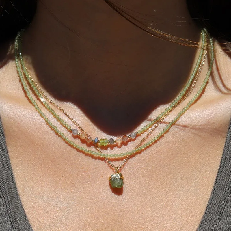 Peridot and Sunstone Luxury Necklace