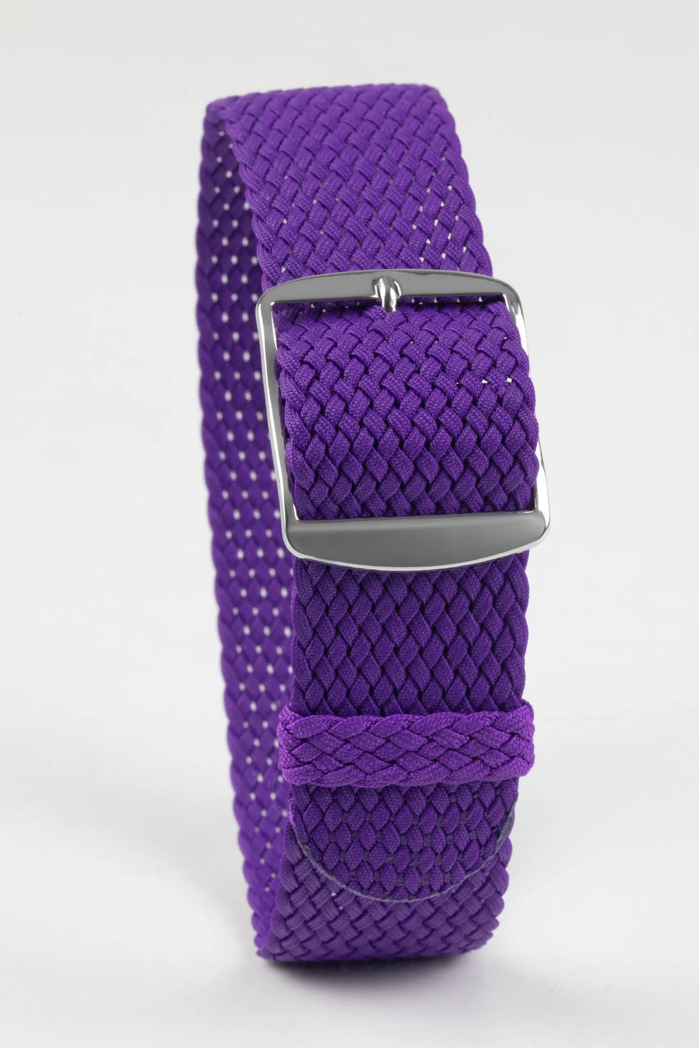 PERLON Braided Nylon One Piece Watch Strap & Buckle in VIOLET