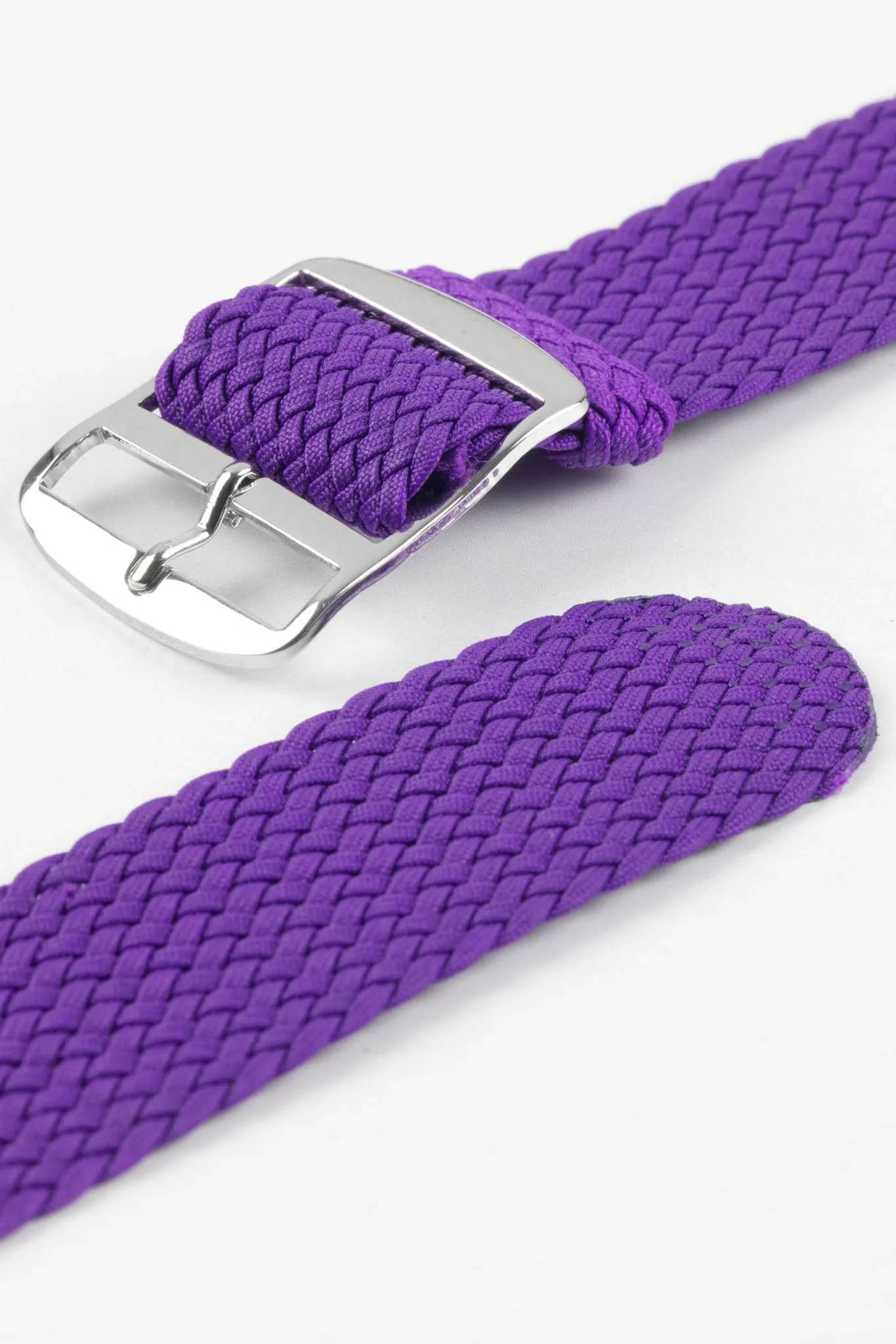 PERLON Braided Nylon One Piece Watch Strap & Buckle in VIOLET
