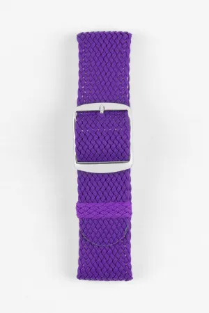 PERLON Braided Nylon One Piece Watch Strap & Buckle in VIOLET