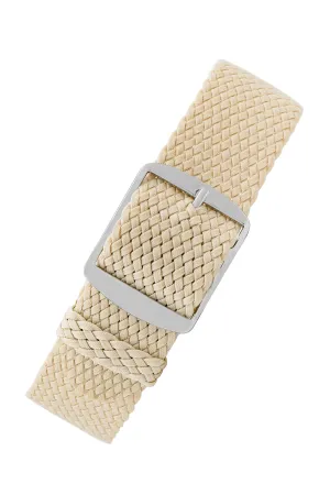 PERLON Braided One Piece Watch Strap & Buckle in BEIGE