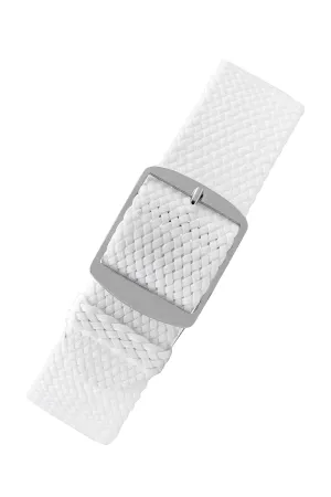 PERLON Braided One Piece Watch Strap & Buckle in WHITE