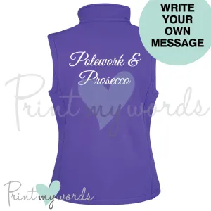 Personalised Equestrian Write Your Own Message Luxury Font Soft Shell Gilet Body Warmer Jacket