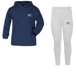 Personalised Navy & White Hooded Lounge Set