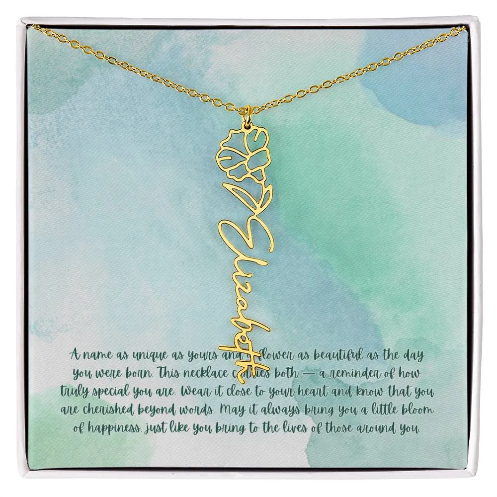 Personalized Birth Flower Name Necklace - A Unique, Sentimental Gift