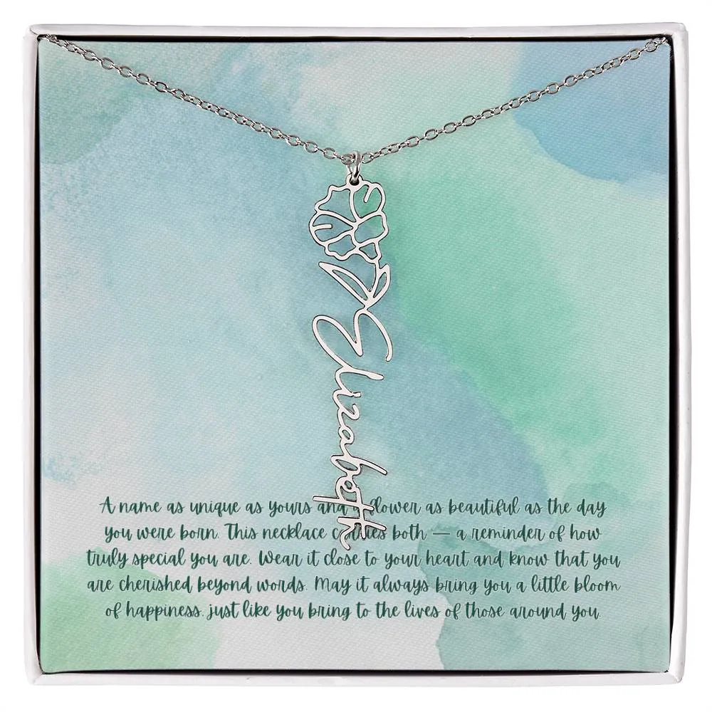 Personalized Birth Flower Name Necklace - A Unique, Sentimental Gift