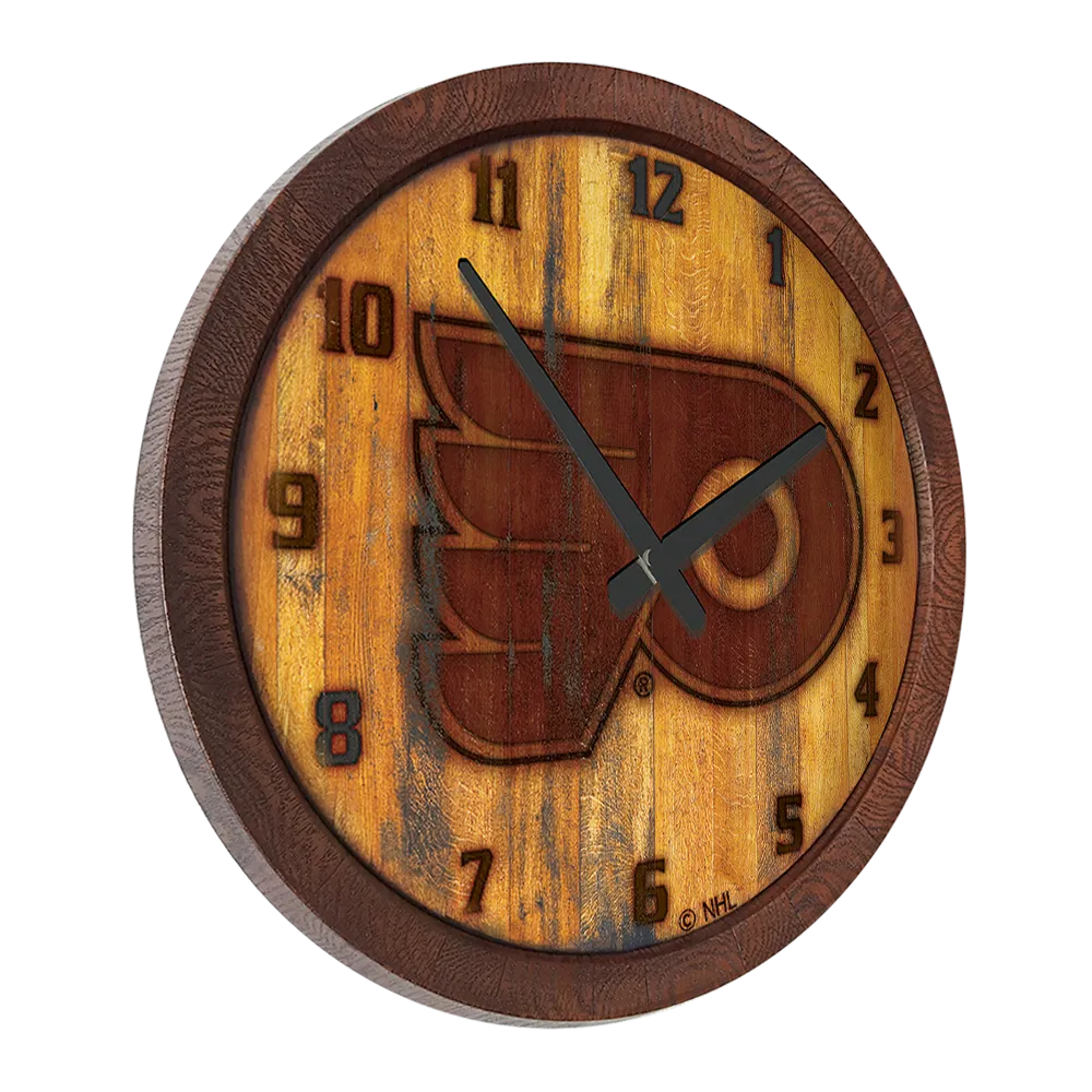 Philadelphia Flyers: Branded "Faux" Barrel Top Wall Clock