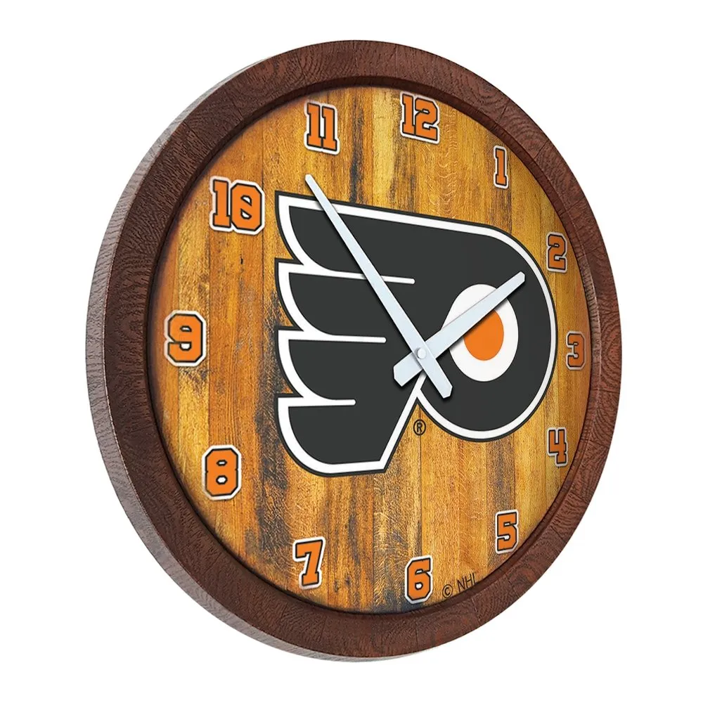 Philadelphia Flyers: "Faux" Barrel Top Wall Clock