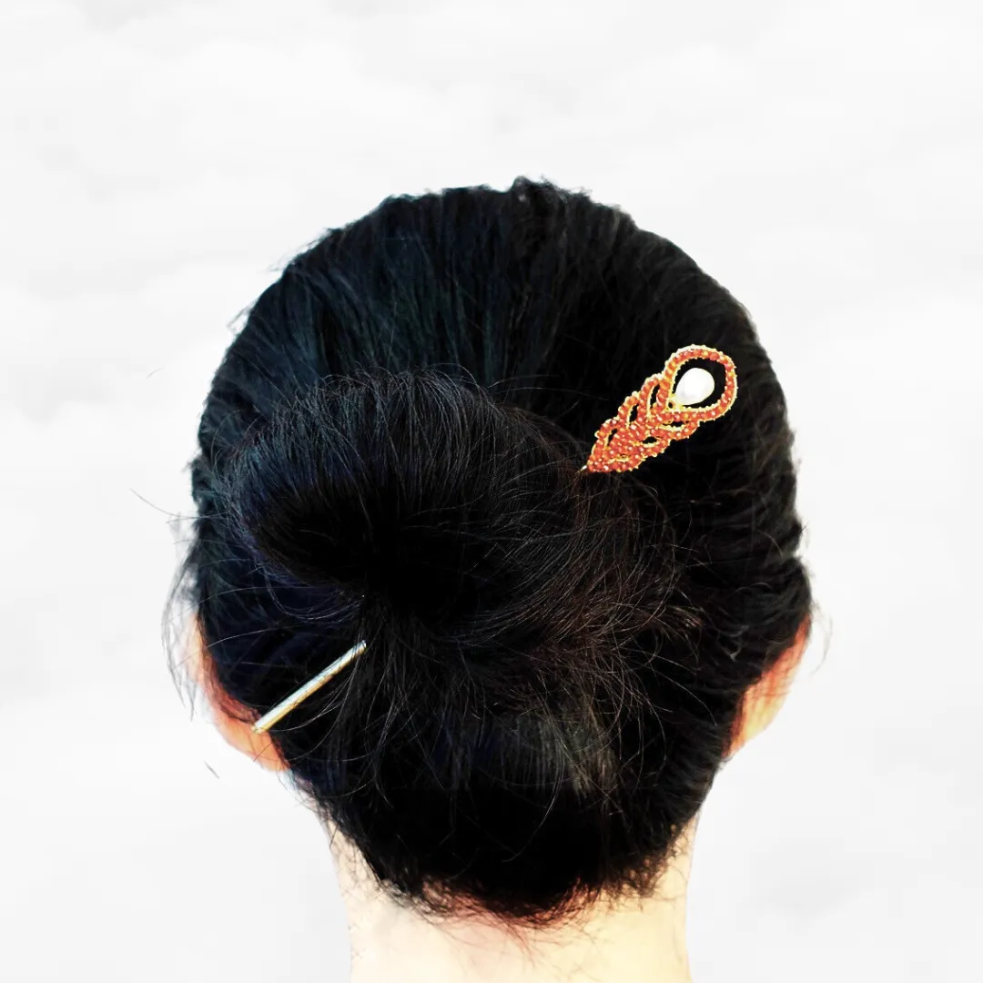 Phoenix Feather Carnelian Hairstick