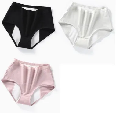 Physiological Underwear Ladies Cotton Cotton Antibacterial Crotch Menstrual Period Leak-proof Breathable Aunt Middle Waist Health Pants