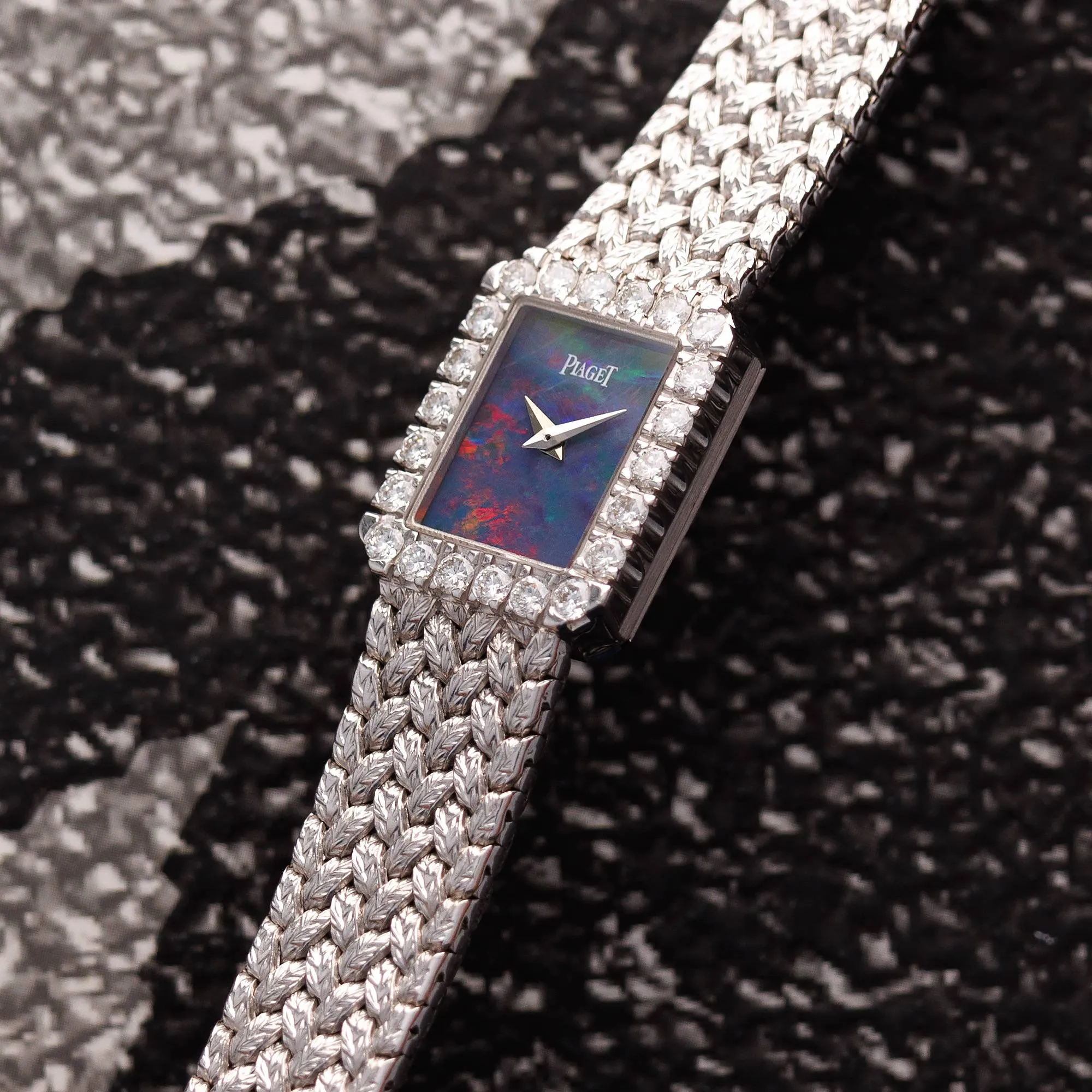 Piaget White Gold Bracelet Watch Ref. 45244 with Opal Dial