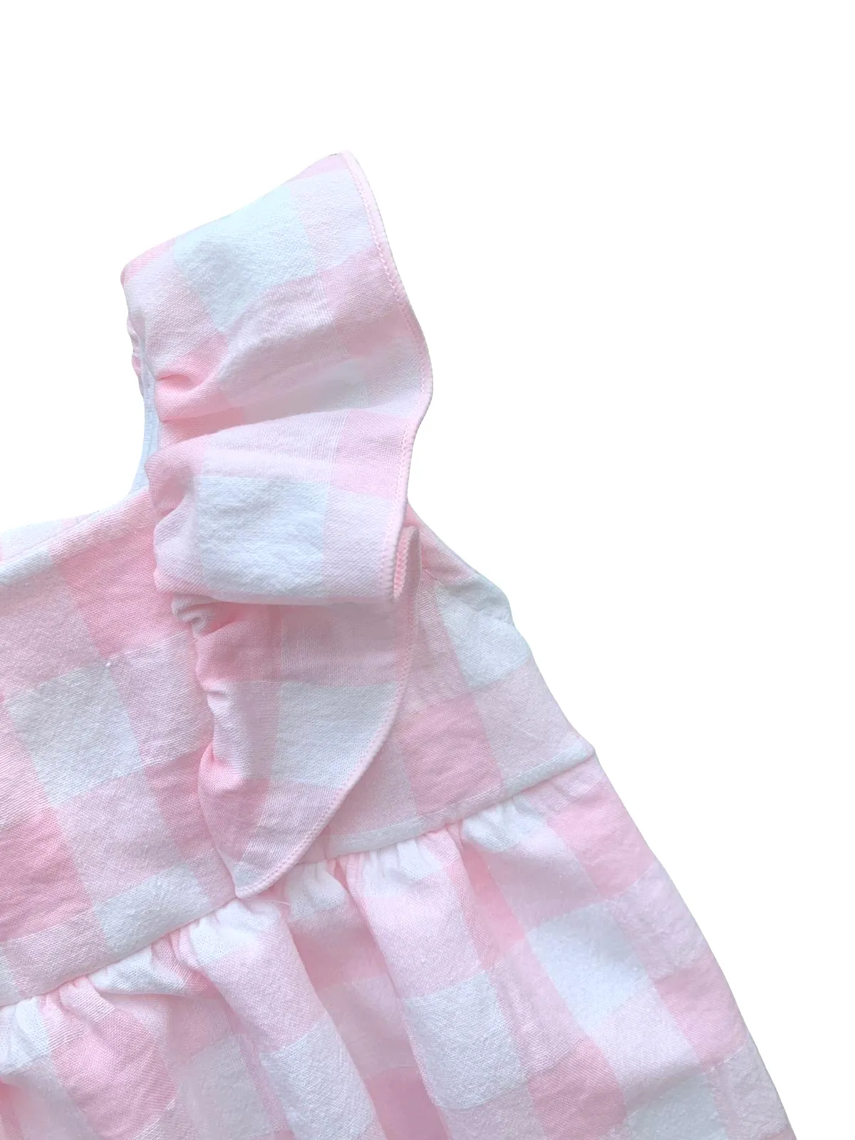 Pink and White Check Romper