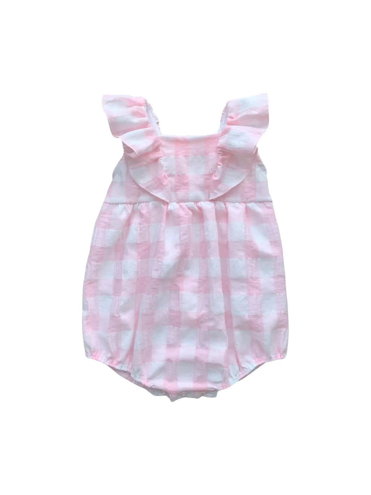 Pink and White Check Romper