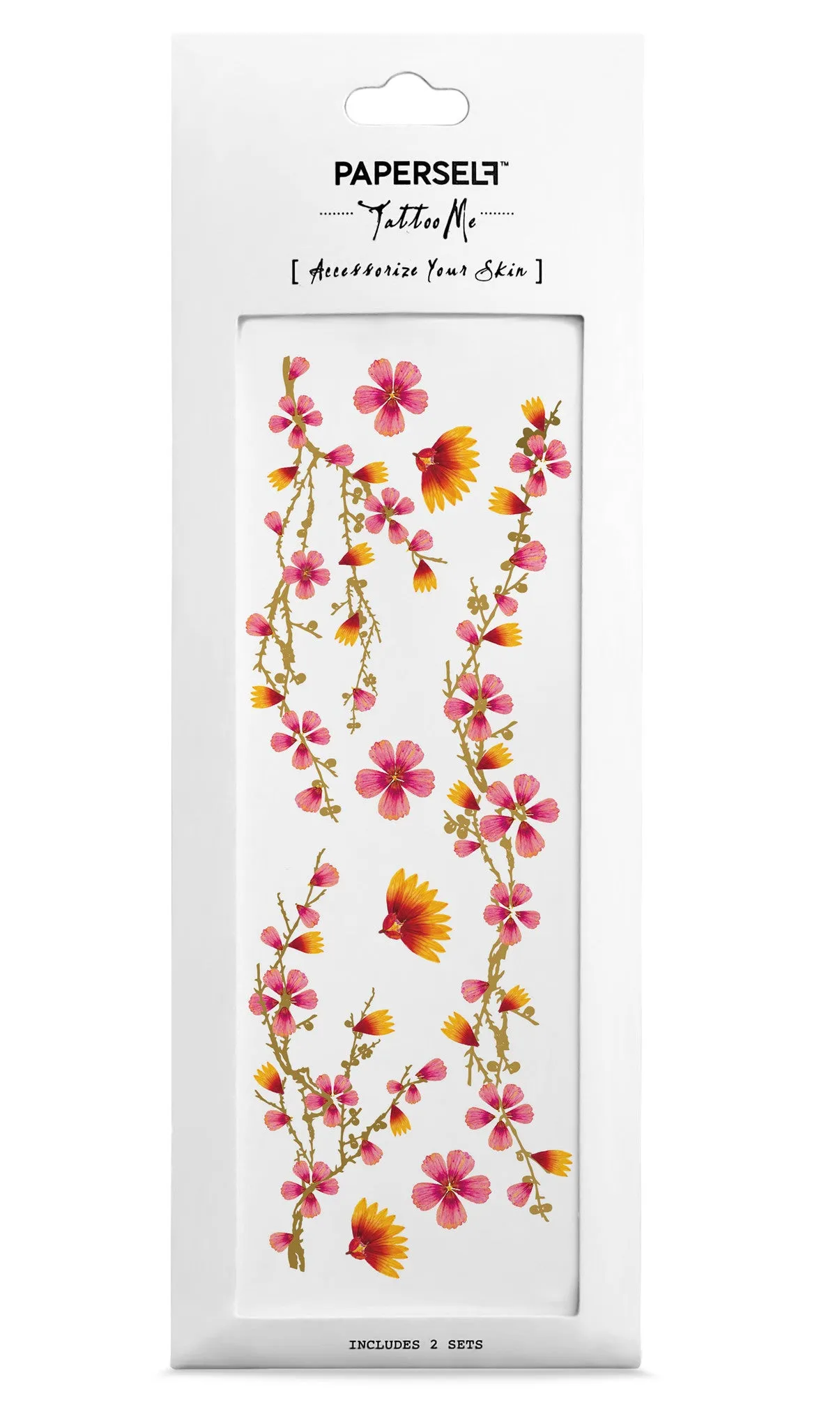 Pink Blossoms Temporary Tattoo