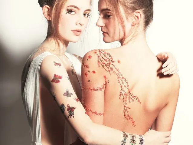 Pink Blossoms Temporary Tattoo
