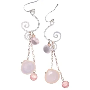 Pink, Powerful, Feminine, Fierce: rose quartz   rhodochrosite earrings