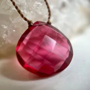 Pink Quartz Cord Necklace