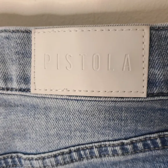 PISTOLA Blue High Rise Cut-off Denim Shorts Sz 28