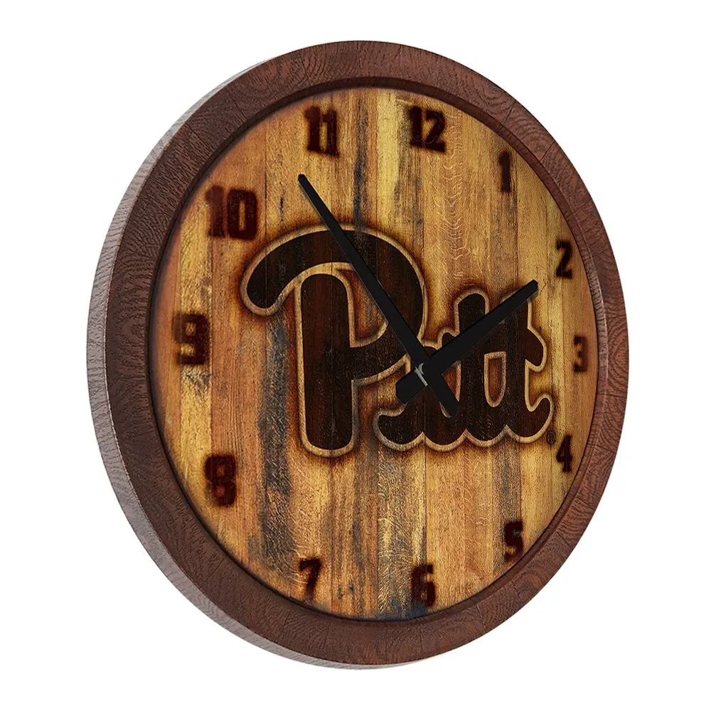 Pitt Panthers: Branded "Faux" Barrel Top Wall Clock