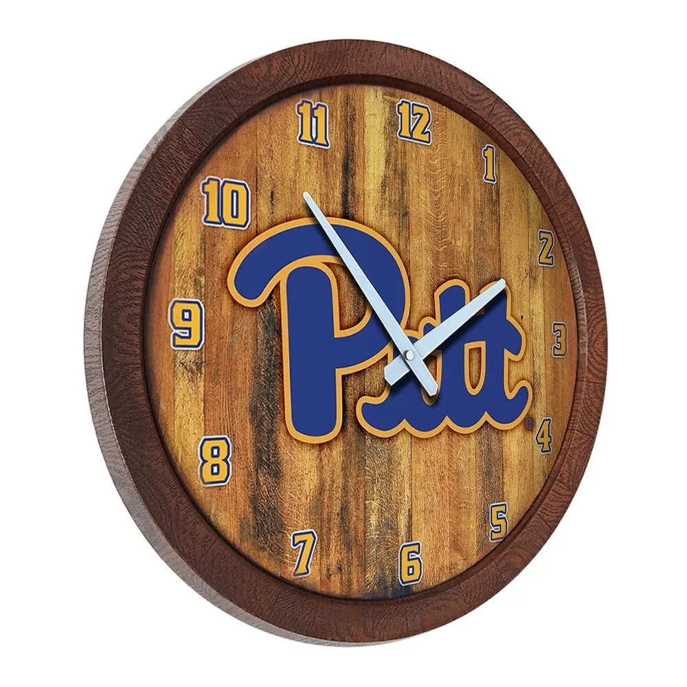 Pitt Panthers: Faux Barrel Top Wall Clock