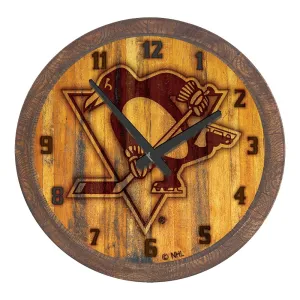 Pittsburgh Penguins: Branded "Faux" Barrel Top Wall Clock
