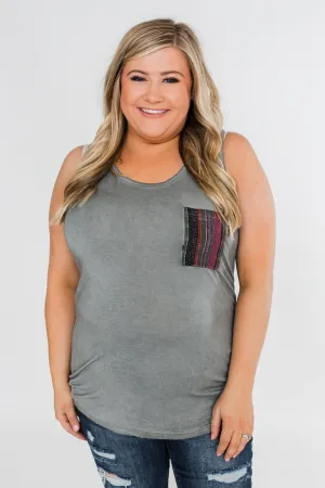 Pocketful of Color Tank Top- Vintage Grey
