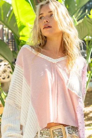 POL Maverick Knit Top- Blush