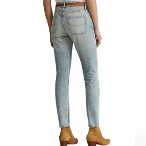 Polo Ralph Lauren Size 27R Callen High-Rise Slim Jean, Light Blue NWT‎