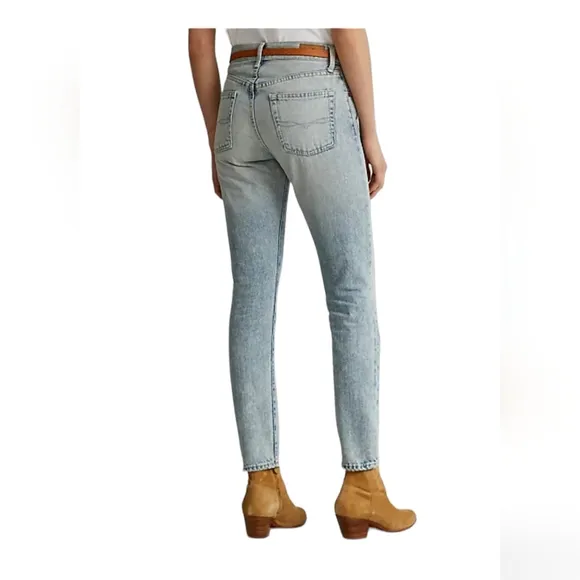 Polo Ralph Lauren Size 27R Callen High-Rise Slim Jean, Light Blue NWT‎