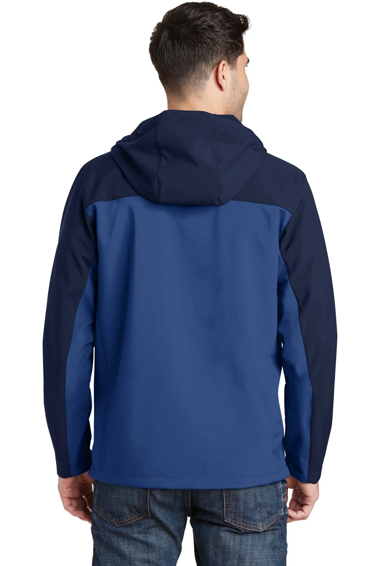 Port Authority Hooded Core Soft Shell Jacket. J335 Night Sky Blue/ Dress Blue Navy