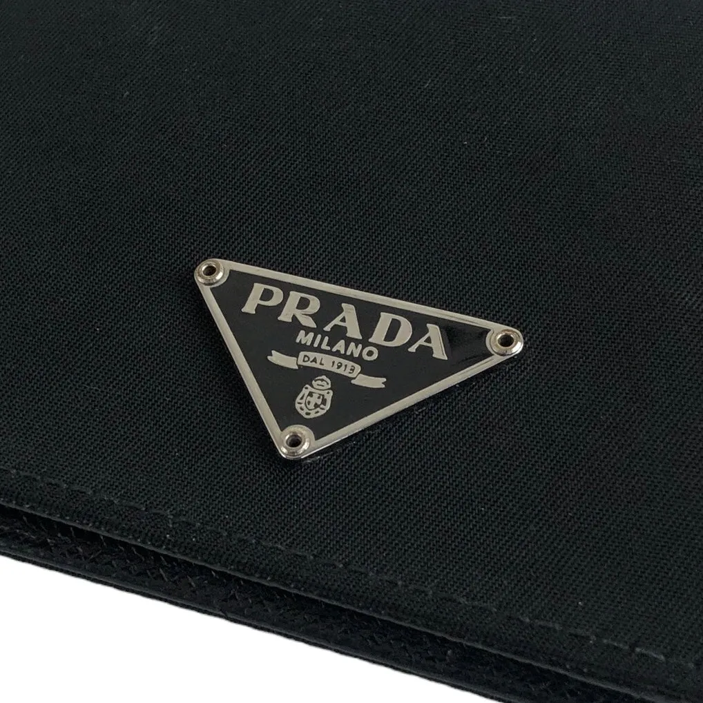 PRADA Triangle Logo Nylon Card holder Black Vintage u3nwve