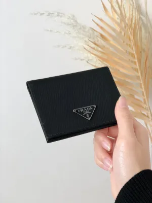 PRADA Triangle Logo Nylon Card holder Black Vintage u3nwve
