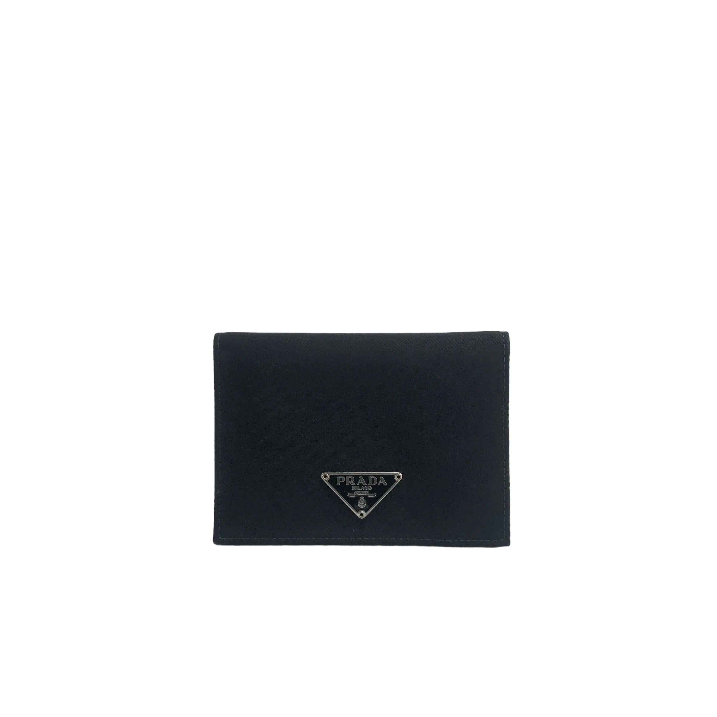 PRADA Triangle Logo Nylon Card holder Black Vintage u3nwve