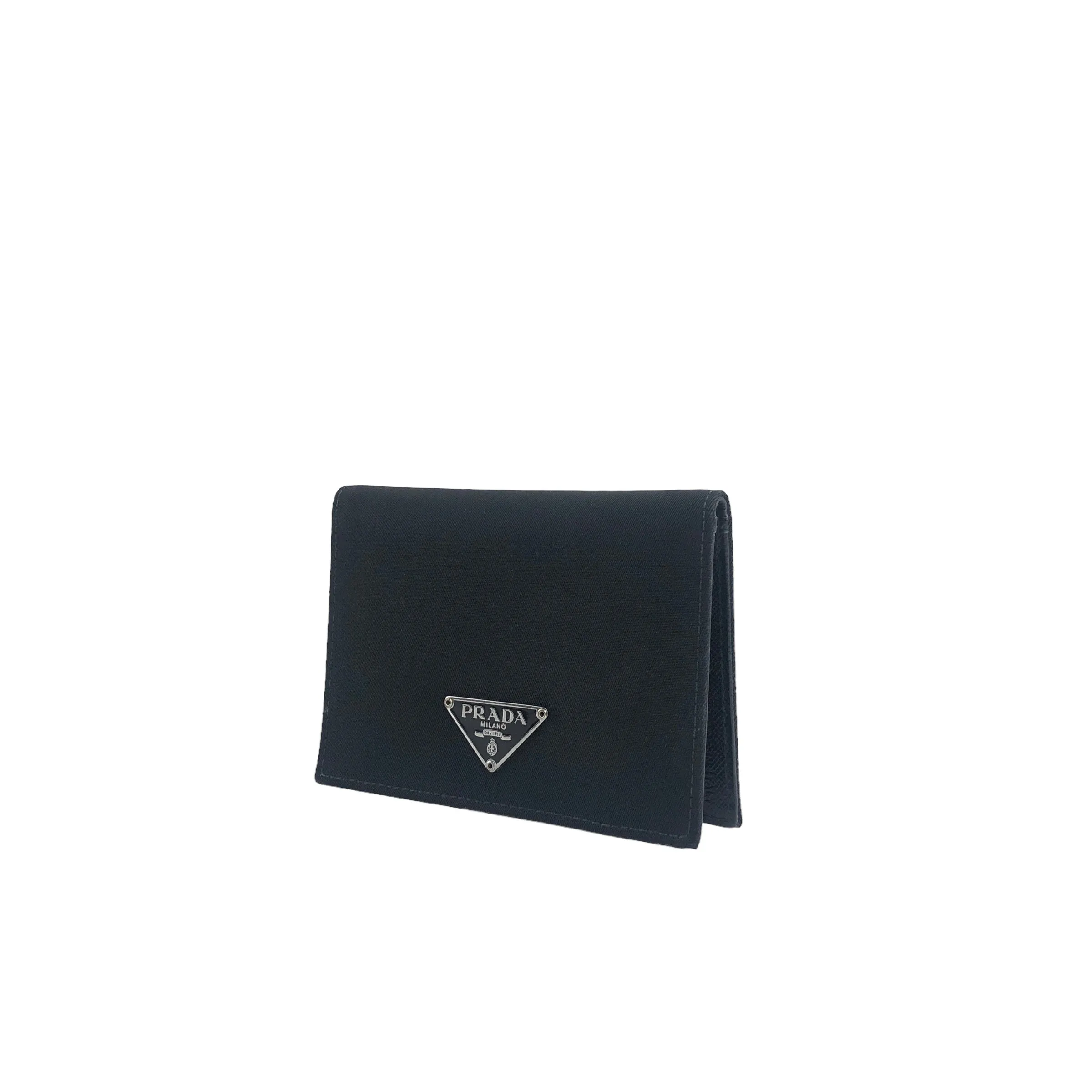 PRADA Triangle Logo Nylon Card holder Black Vintage u3nwve