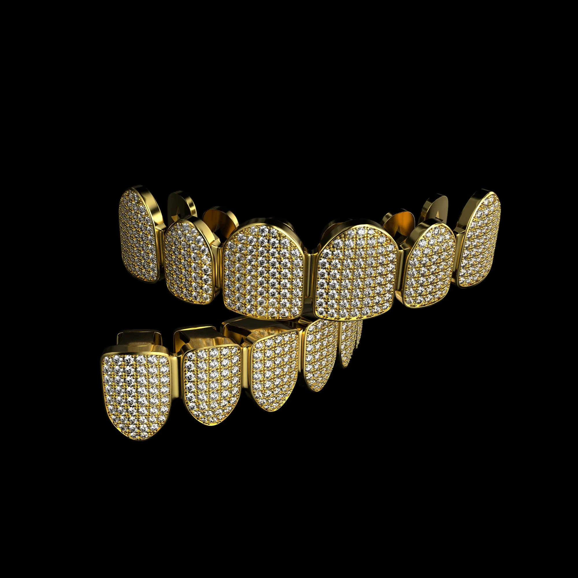 Pre-made Iced Out Gold Grillz