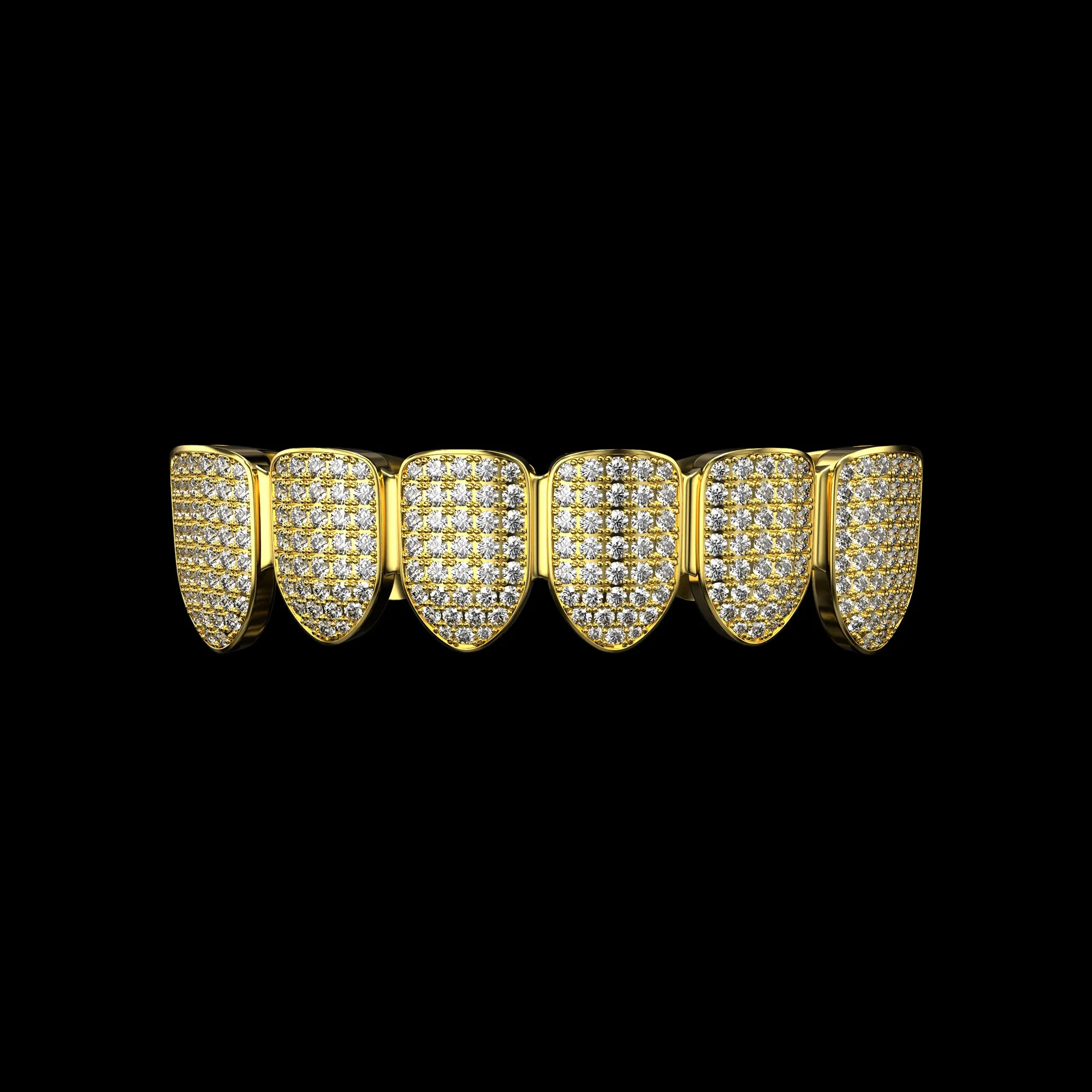 Pre-made Iced Out Gold Grillz