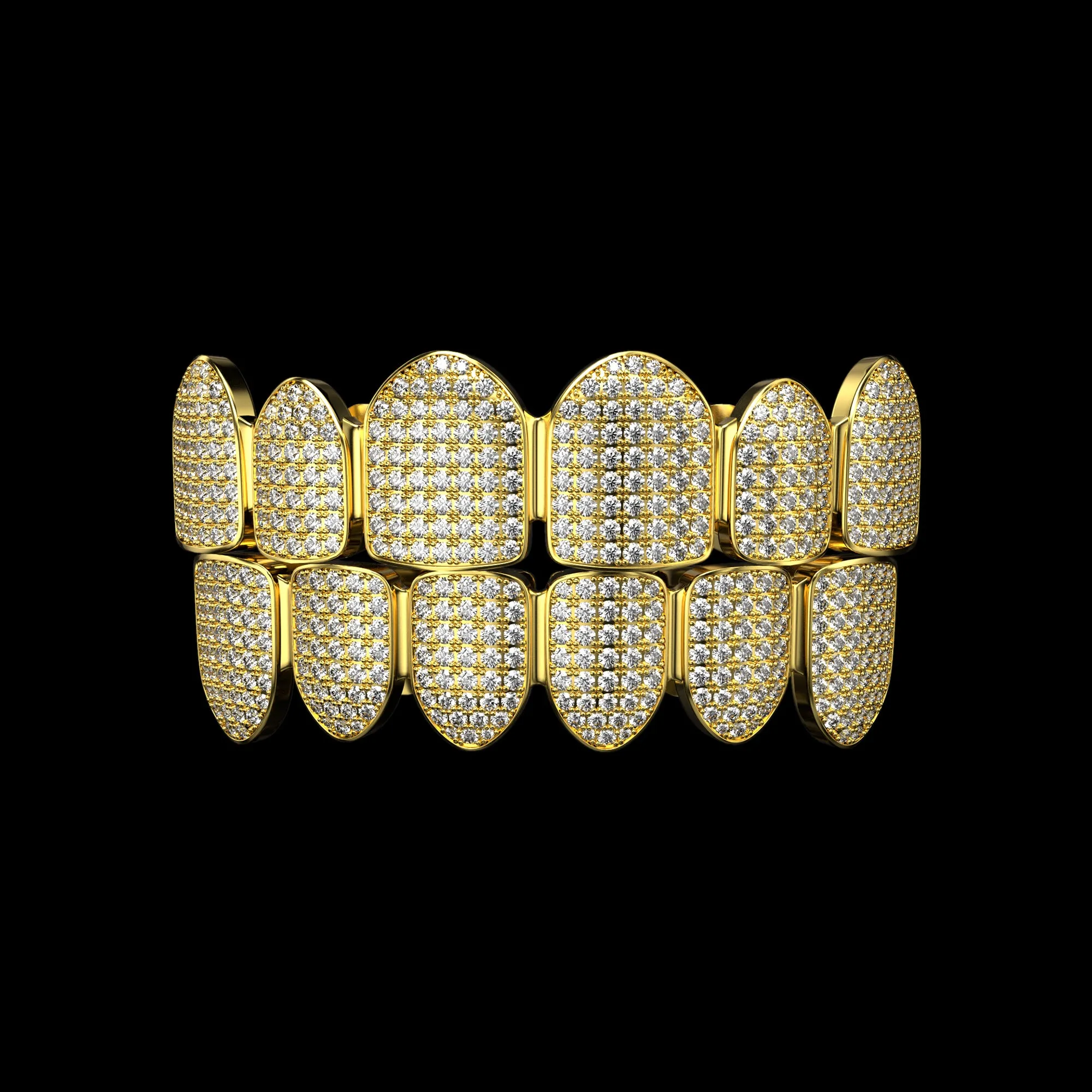 Pre-made Iced Out Gold Grillz