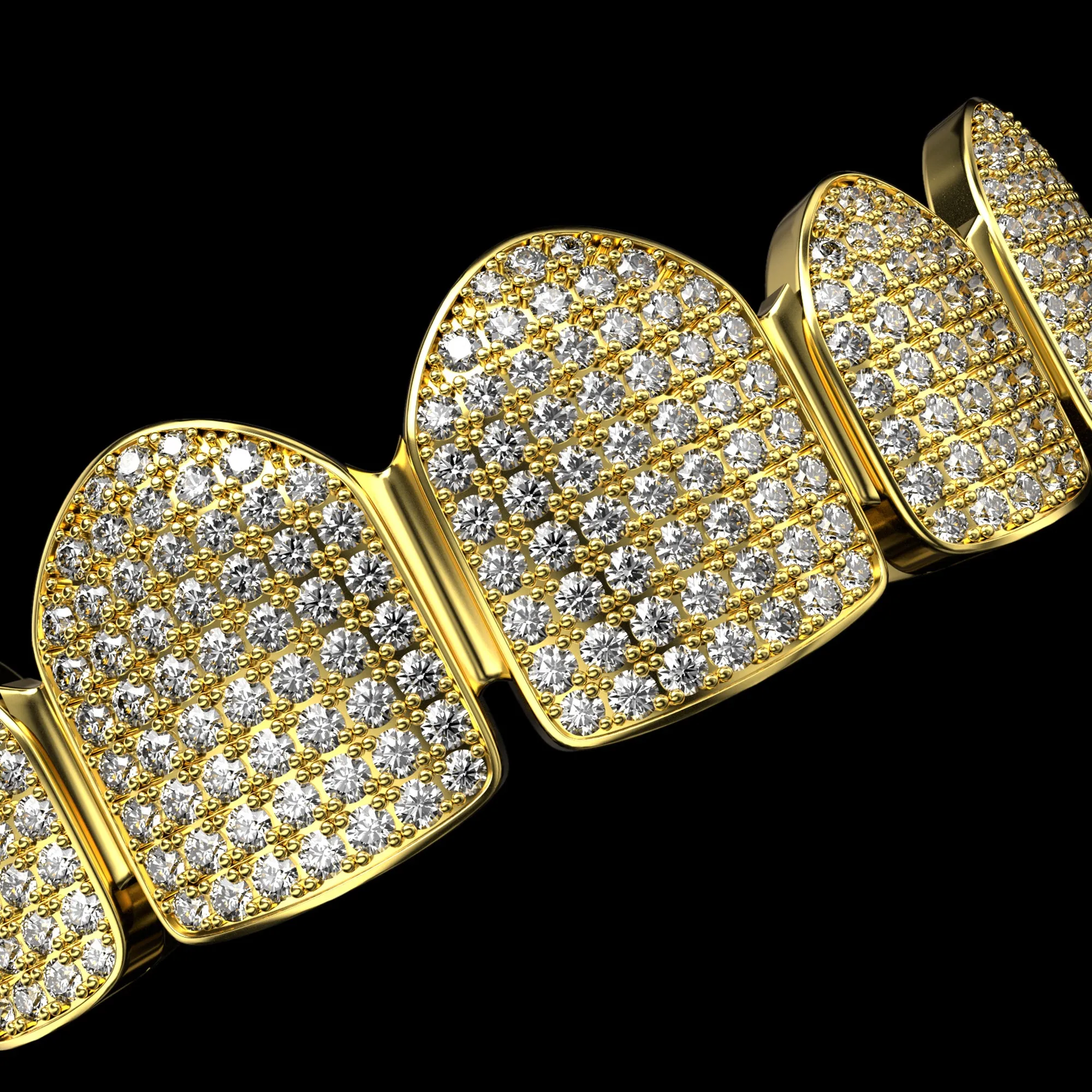 Pre-made Iced Out Gold Grillz