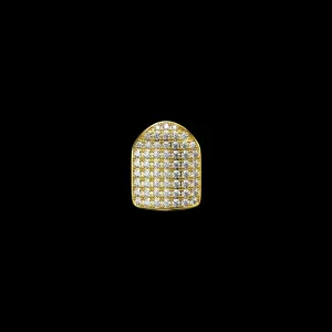 Pre-made Single Cap Iced Out Gold Grillz