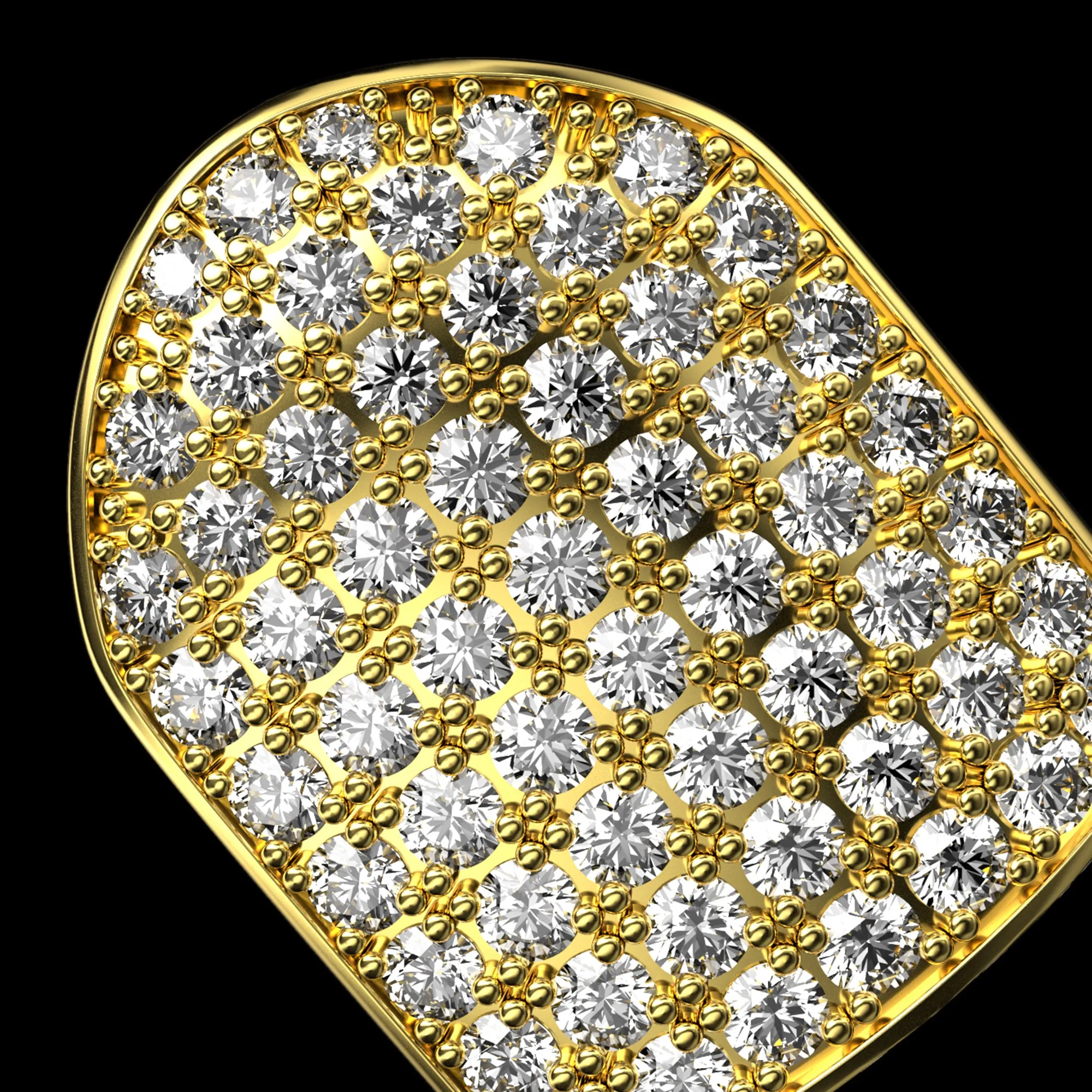 Pre-made Single/Double Cap Iced Out Gold Grillz