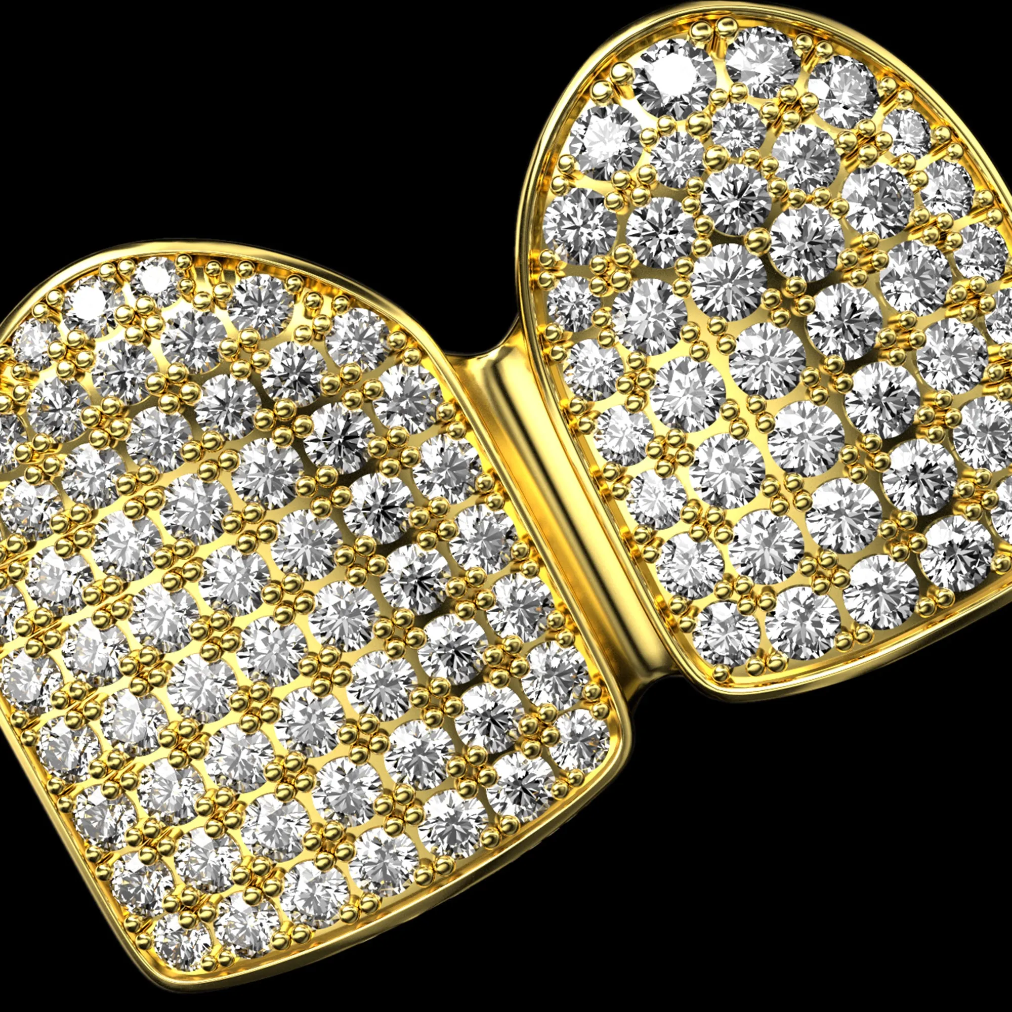 Pre-made Single/Double Cap Iced Out Gold Grillz