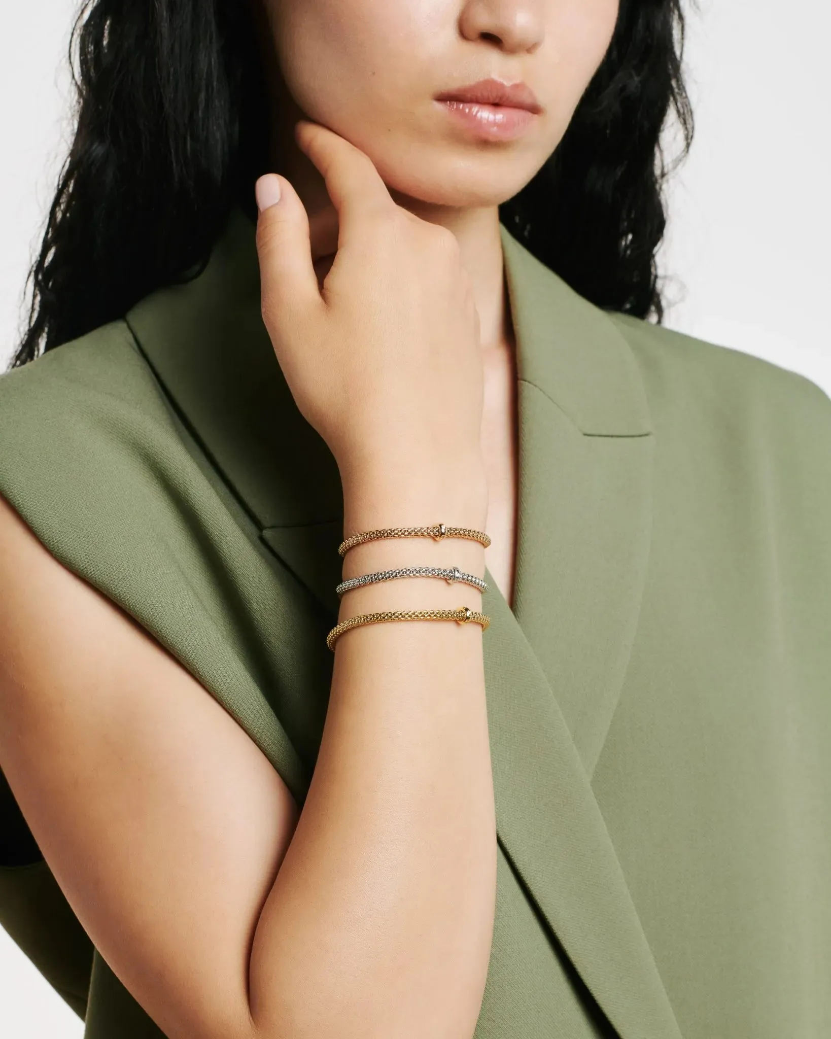 Prima Collection Flex'it bracelet with a white diamond by Fope