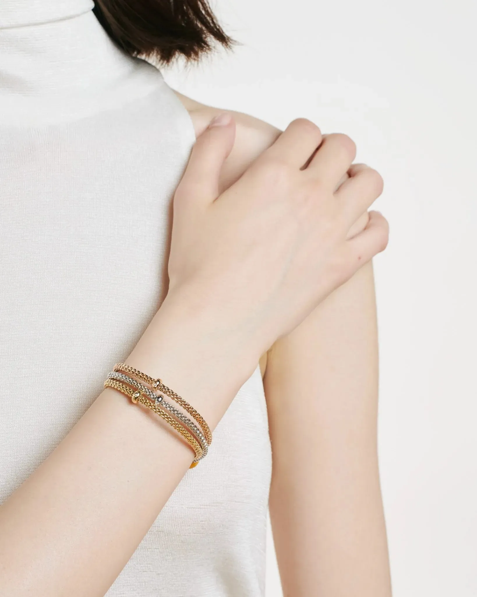 Prima Collection Flex'it bracelet with a white diamond by Fope