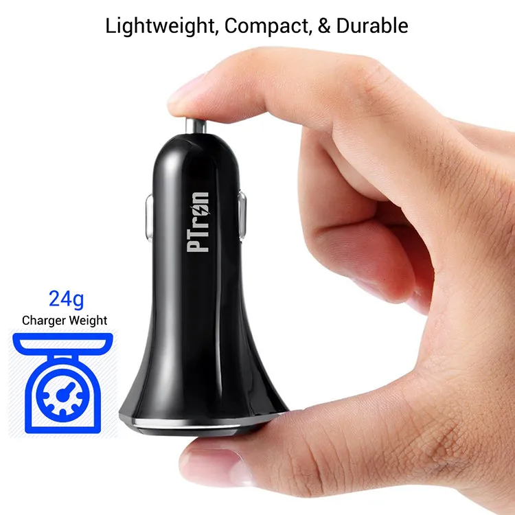PTron Bullet 3.1A Fast Charging Car Charger with 3 USB Port & Micro USB Cable for All Mobile (Black)