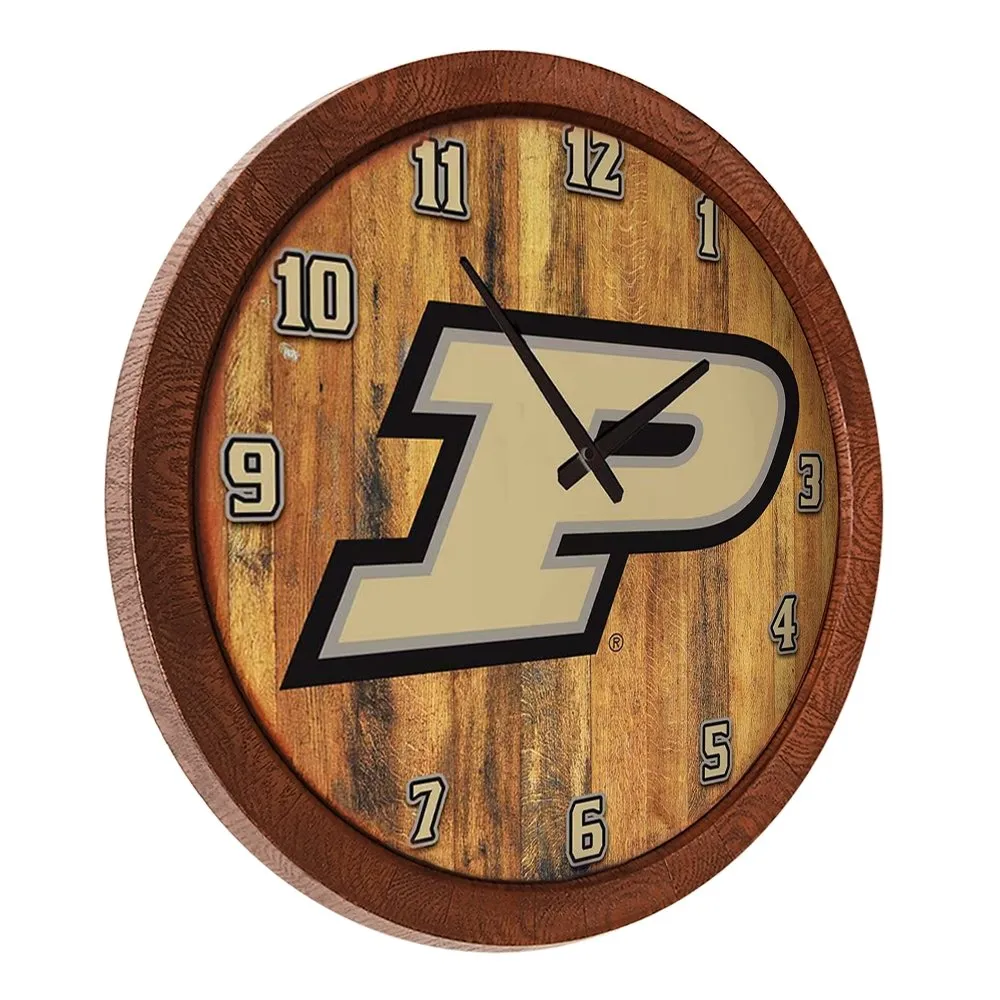 Purdue Boilermakers: "Faux" Barrel Top Wall Clock