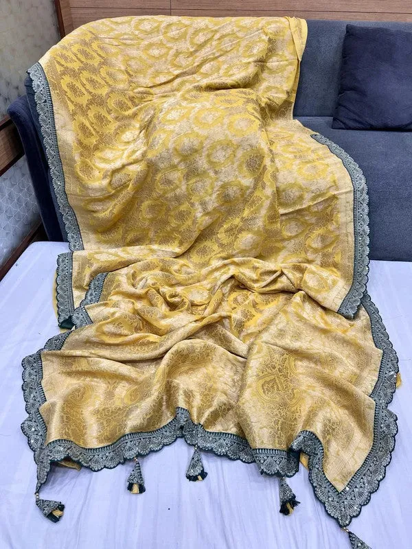 Pure Khaddi Georgette Saree with Sabyasachi Border
