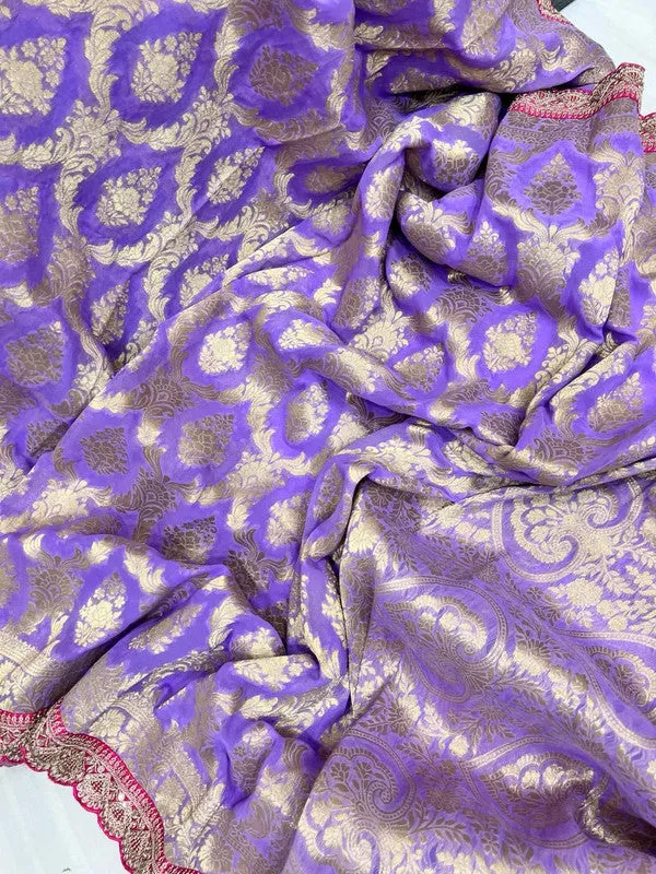 Pure Khaddi Georgette Saree with Sabyasachi Border