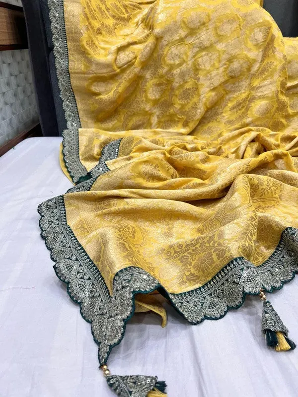 Pure Khaddi Georgette Saree with Sabyasachi Border