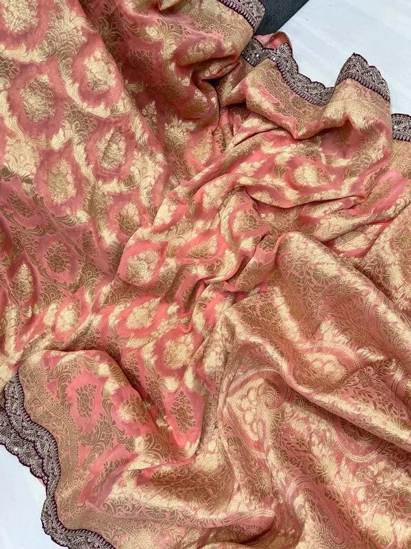 Pure Khaddi Georgette Saree with Sabyasachi Border